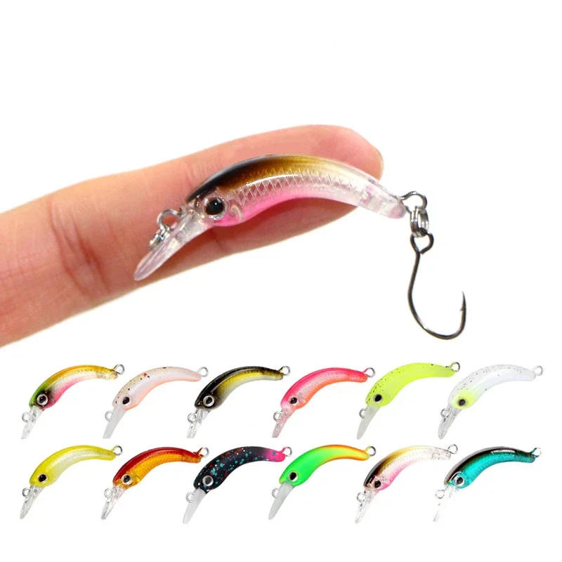 40mm 1.2g Floating injured Fishing Lure Micro lures Artificial Minnow Bait wobblers for Trout Bass Perch