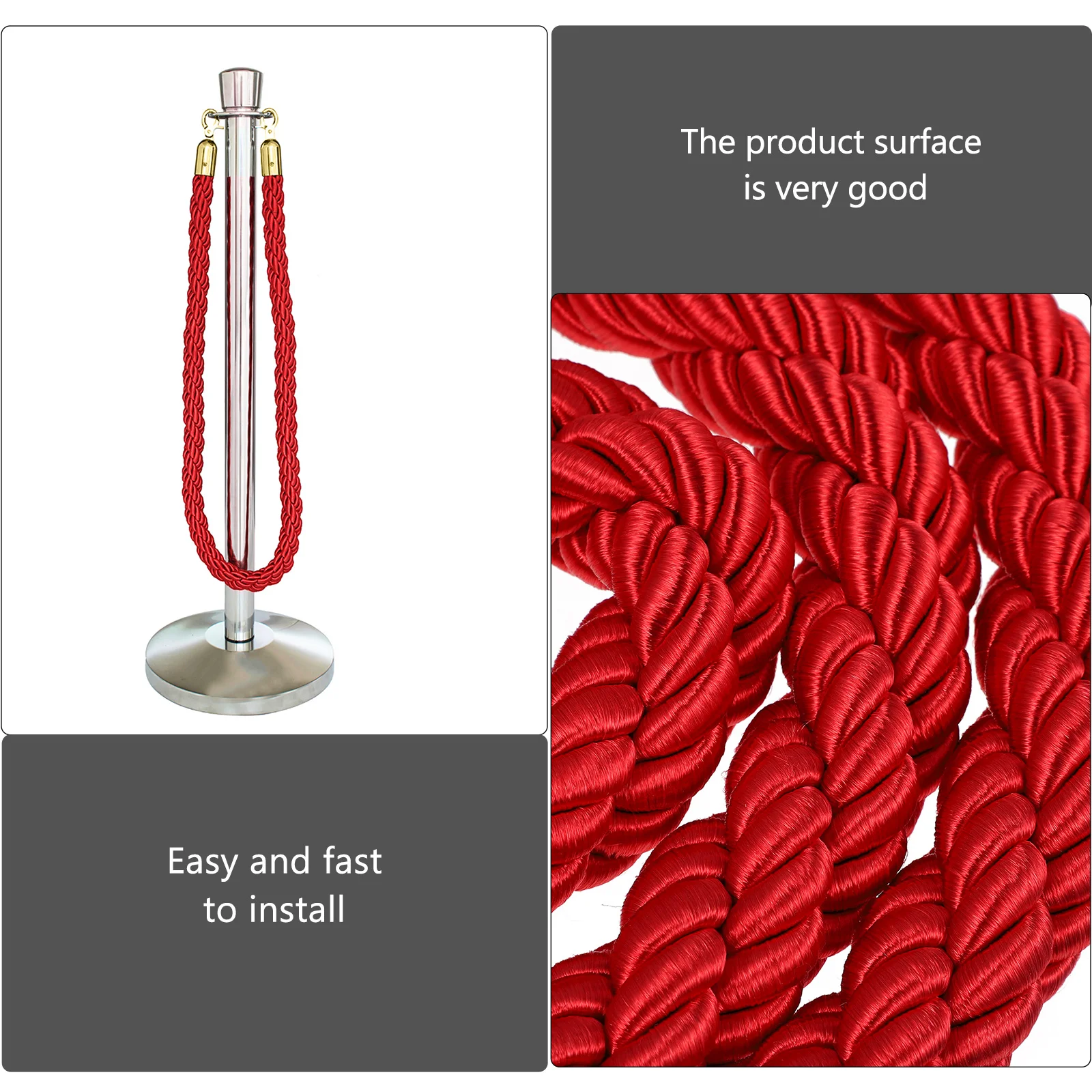 

1Pcs Bright Red Braided Safety Lanyard Durable Guardrail Rope for Various Occasions Braided Safety Lanyard Guardrail Rope