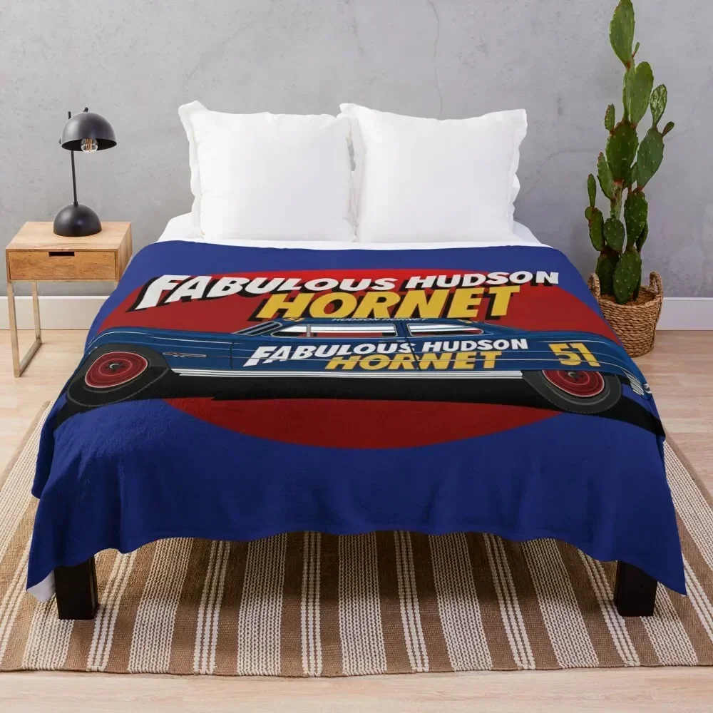 Fabulous Hudson Hornet illustration by petrothings Throw Blanket Furry Luxury Blankets