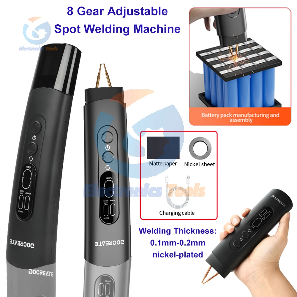 

Портативный 8-скоростной регулируемый ручной аппарат для точечной сварки постоянного тока 5 В, литиевая батарея 18650, никелевое покрытие, инструмент для точечной сварки «сделай сам»