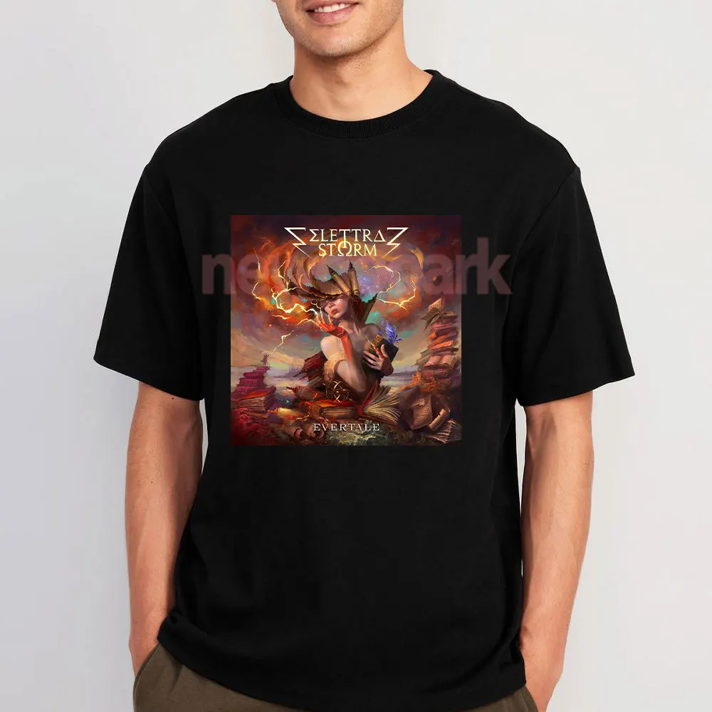 New Album Evertale Tshirt ELETTRA STORM Power Metal Band Graphic T Shirts Woman Man Heavy Metal Style Cotton Short-sleev