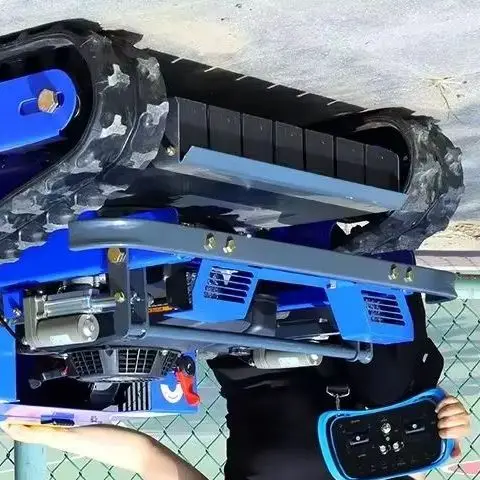 تخصيص صنع في الصين 550mm بدوره قاطع غاز الزاحف التلقائي التحكم عن بعد جزازة العشب للحديقة