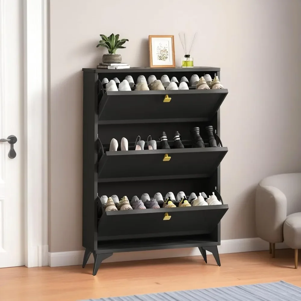 

Shoe Storage Cabinet with Flip Drawers Storage, Slim Shoe Cabinet Hidden Narrow for Entryway Hallway/Living Room, Shoe Cabines