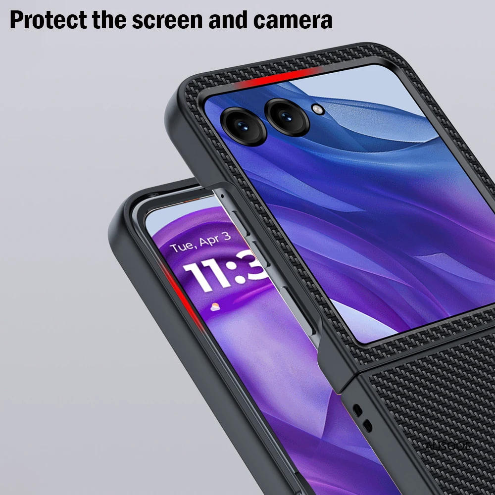 Für Motorola Razr 60 Ultra Razr 50 Fall Faser Textur PU-Leder Abdeckung für Motorola Moto Razr Ultra 2025 2024 funda Capa