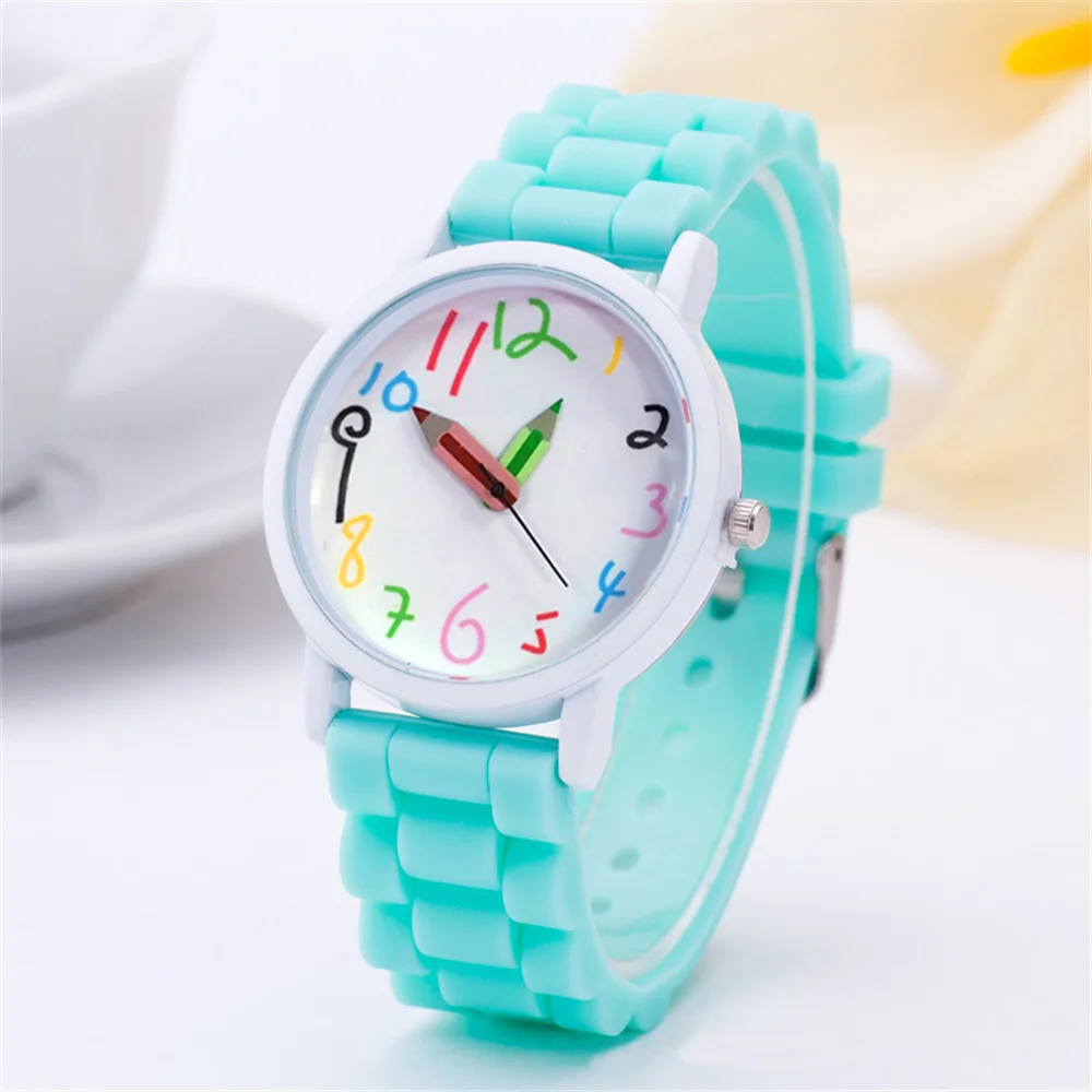 Women's Watch Fashion Digital Pencil Design Ladies Quartz Watch Purple Silicone Gift Clock Dress Wristwatch