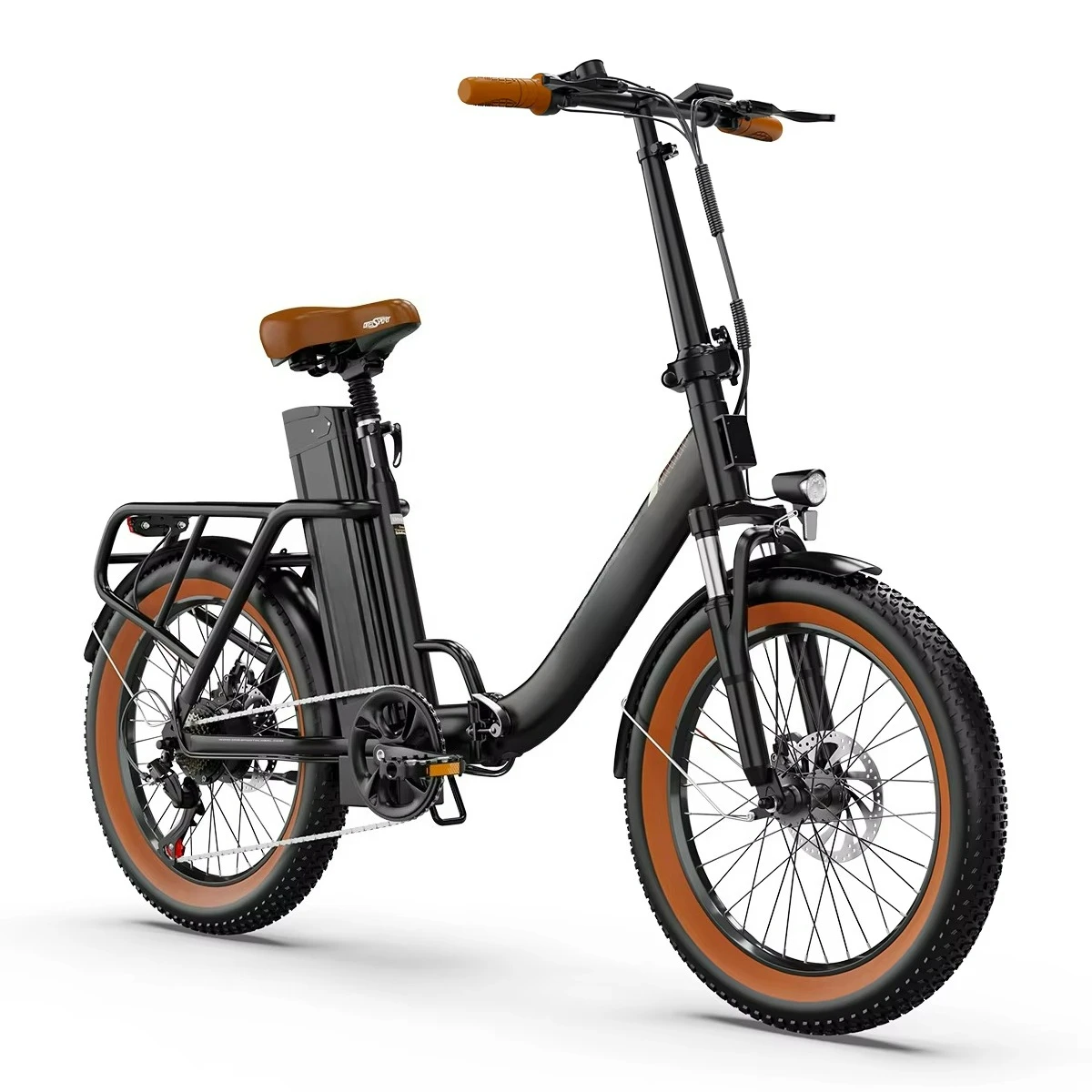 250W 48V Electric Hybrid Folding Bike 7 Speed Gears 20*3.0 Inch Fat Tyre Steel Frame for Women EU Warehouse