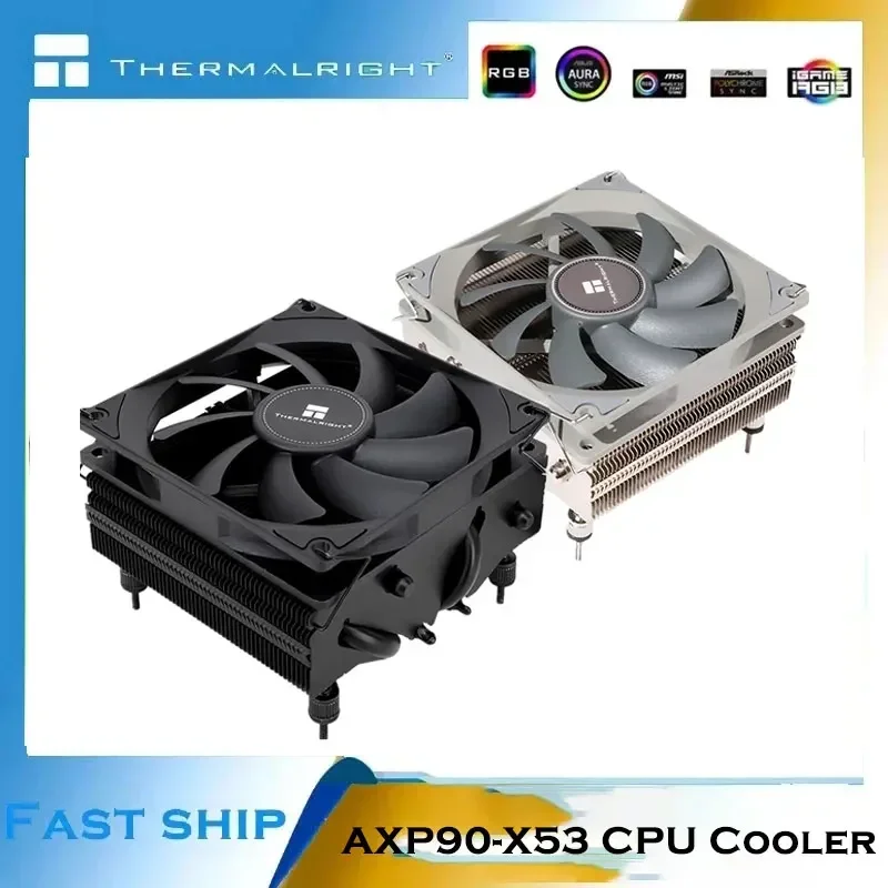 Thermalright CPU Cooler Radiator 4 Heatpipes low profile For PC Case With Cooling Fan For Intwl 115x 1200 AMD AM4 AXP90-X53