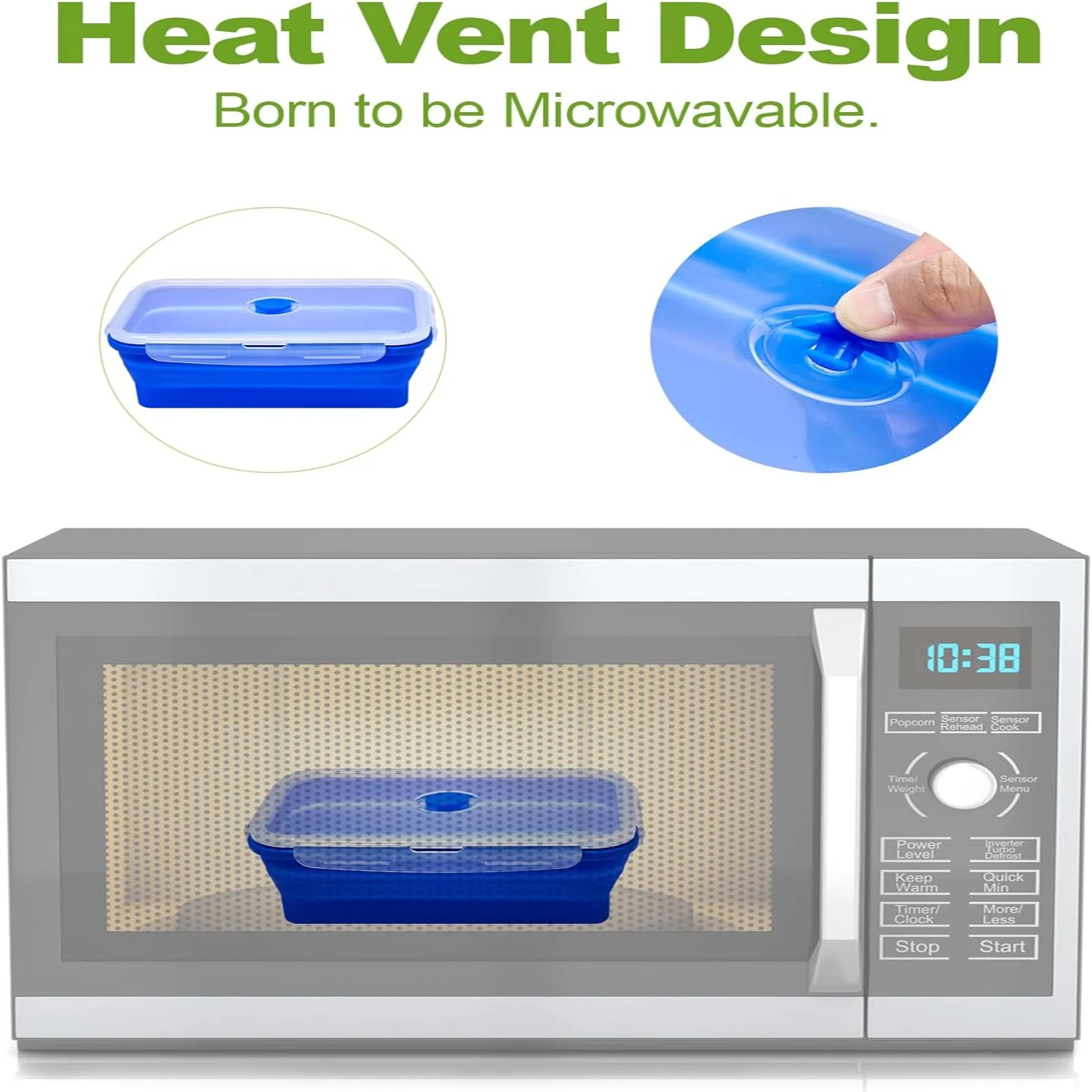 مجموعة من 4 حاويات طعام من السيليكون قابلة للطي، صندوق وجبات بقايا للمطبخ، صناديق غداء بينتو، خالية من مادة BPA، ميكروويف، غسالة أطباق #4