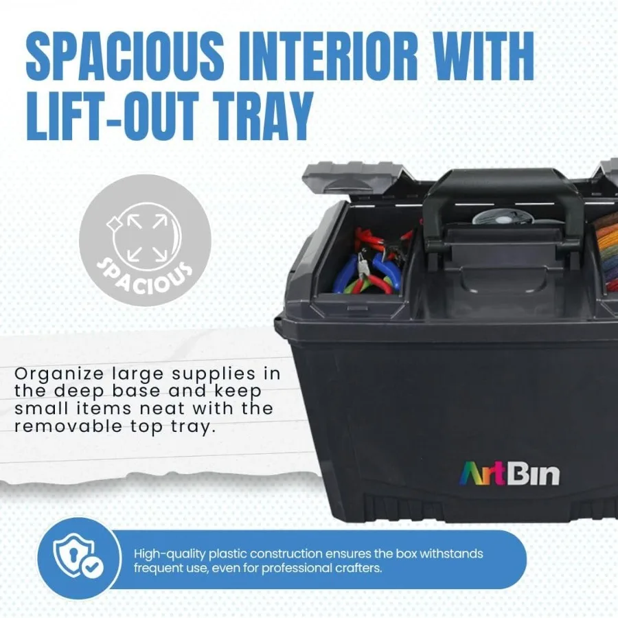 ArtBin 6917AB Sidekick XL Estuche de transporte organizador portátil para manualidades con asa para artistas en movimiento almacenamiento de plástico duradero