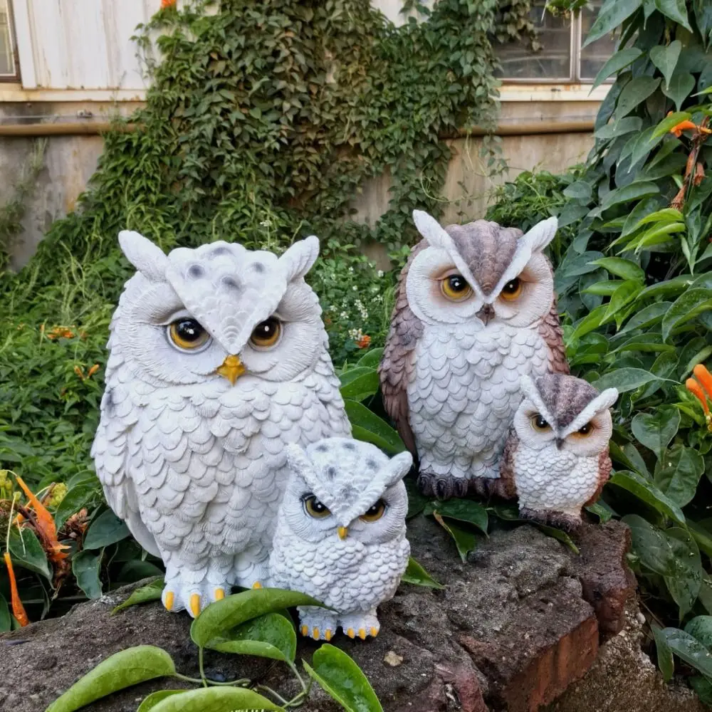 

Garden Decoration Resin Owl Statue Creative Simulated Animal Bird Sculpture Exquisite Cute Owl Figurines Tabletop