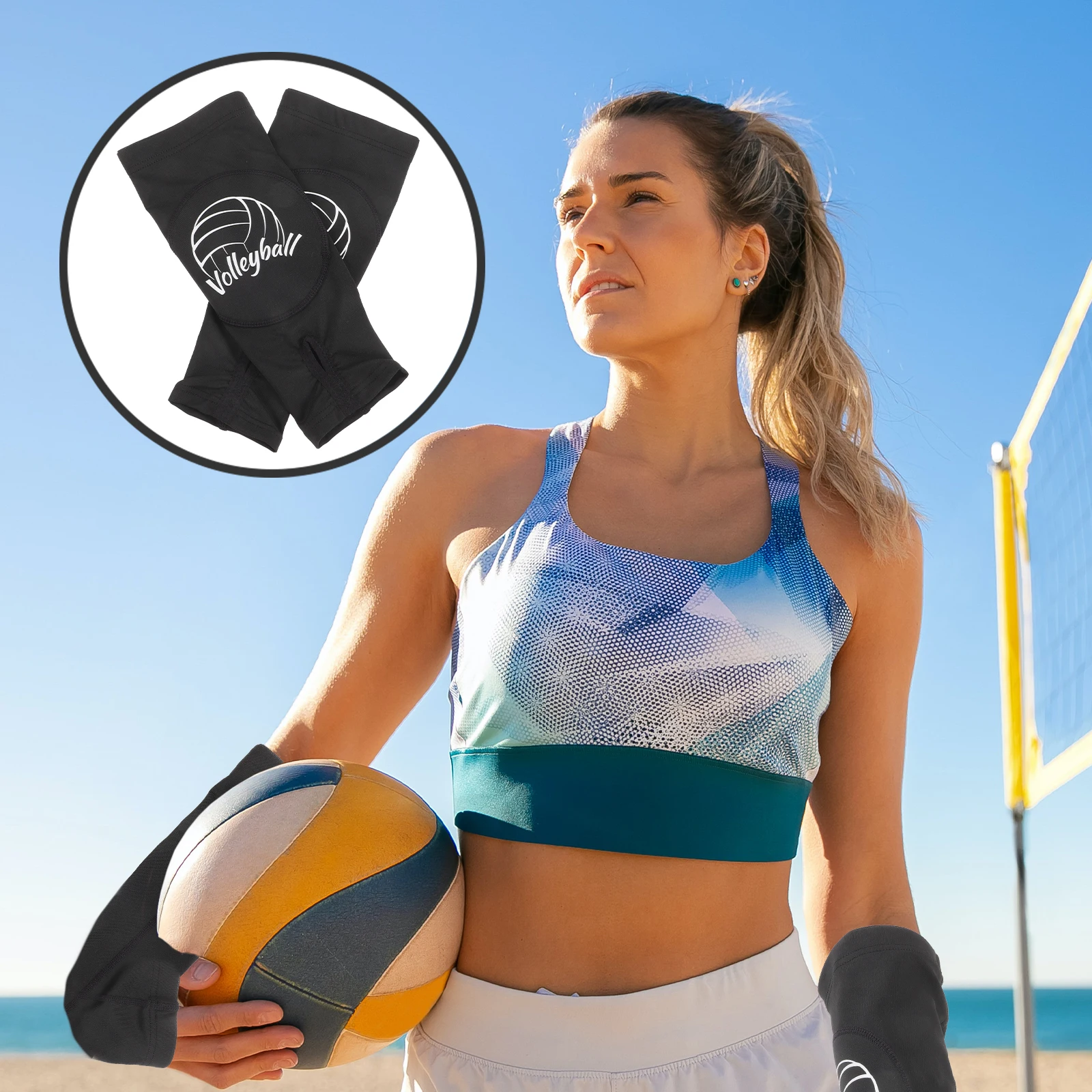 

1Pair Durable Wrist Protector Volleyball Arm Sleeves Sports Wristband for Training Practice Game Volleyball Arm Sleeves