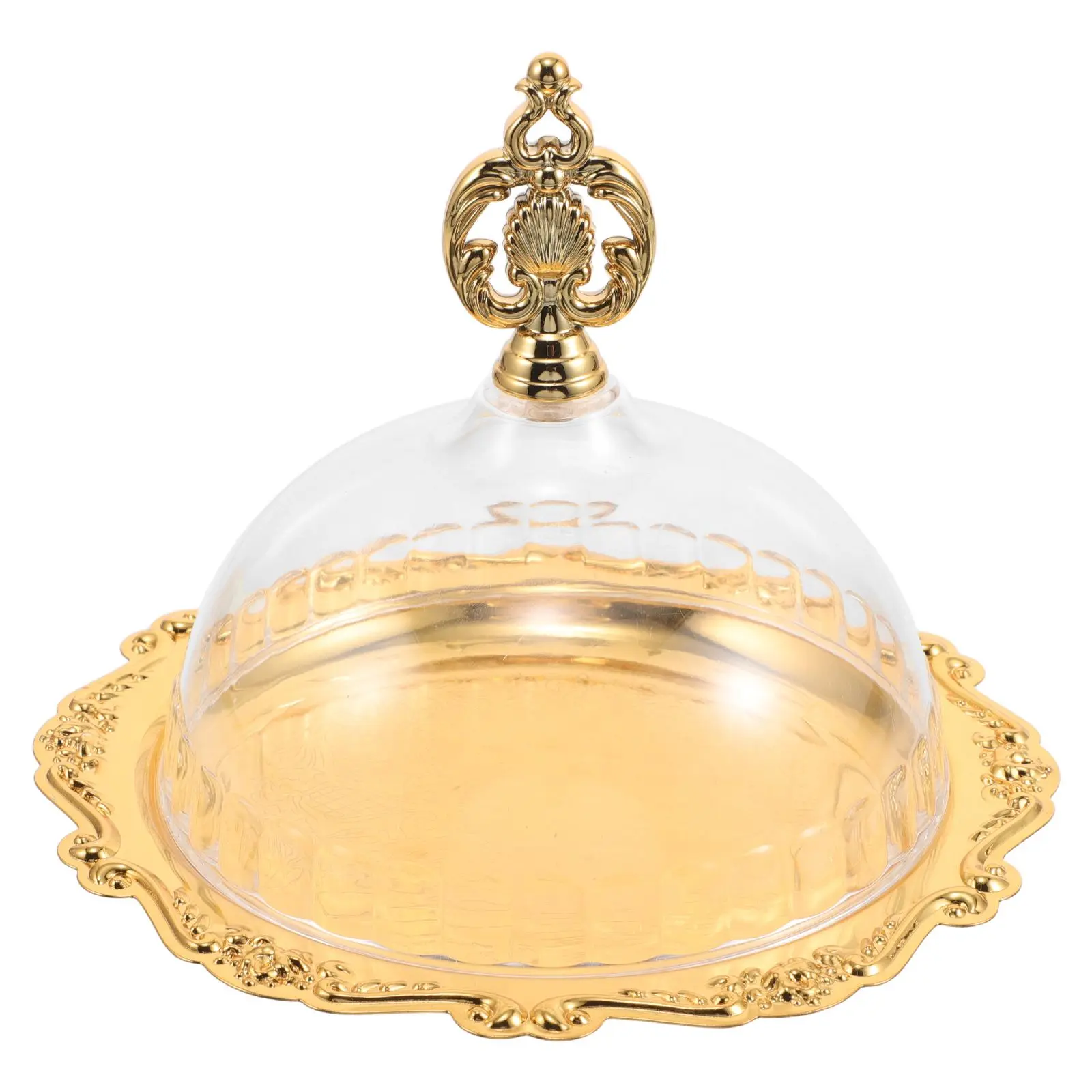 

Iron Display Plate Protective Lid Holder Round Shaped Cake Decor Holder Material Food Cover Cake Tray