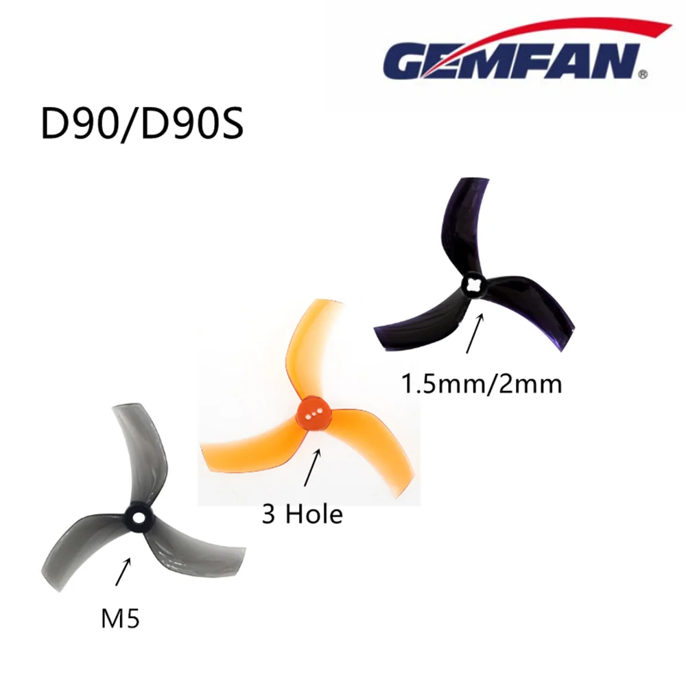 NUEVO D90-3 Gemfan D90S Hélice de 3 Aspas 2MM M5 / 3 Orificios 3.5 pulgadas cinewhoop quad Mini FPV iFlight ProTek35 Motor 2203-2306kv 2Pai