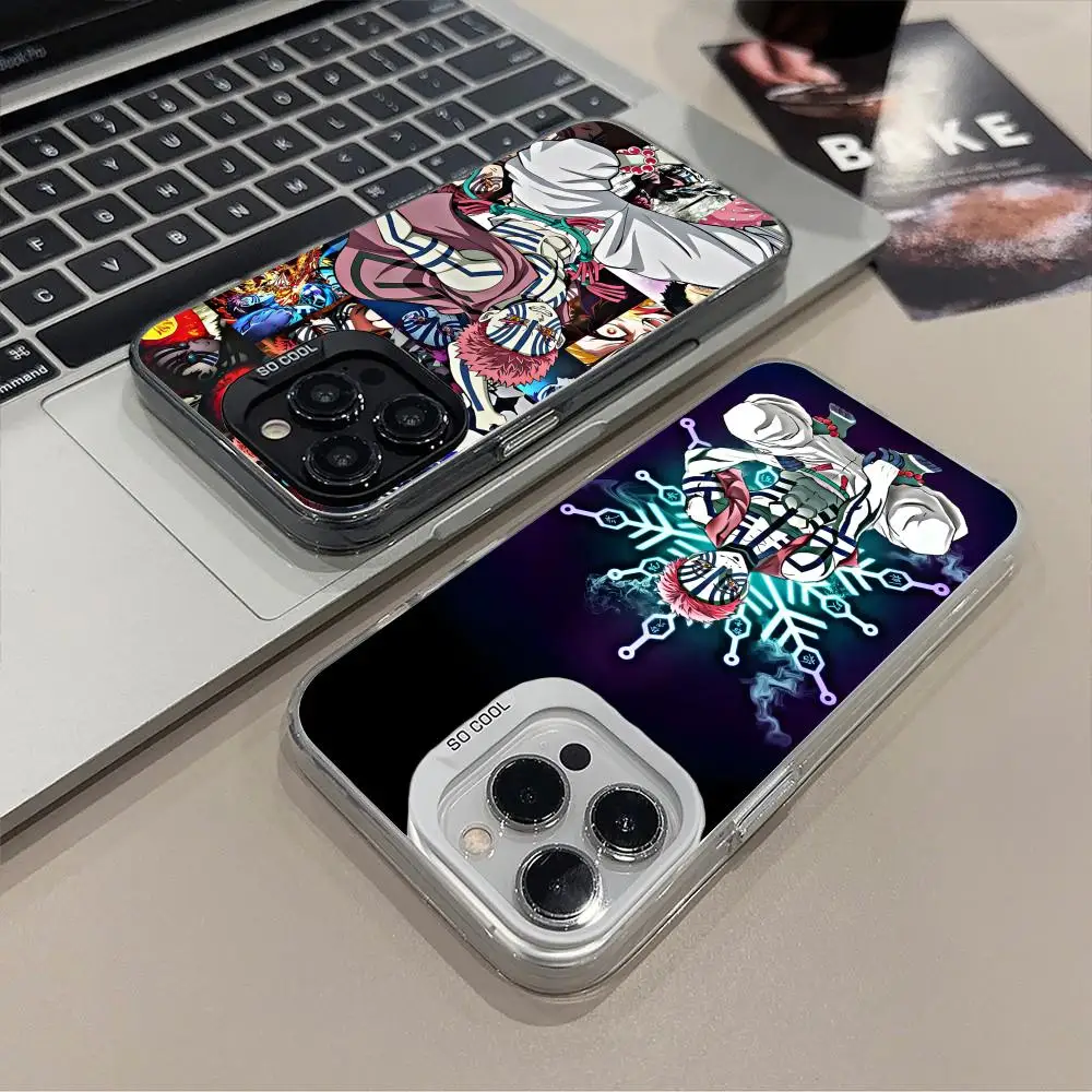 

Demon Slayer Akaza Phone Case for iPhone 16 15 14 13 12 11 X XR XS 8 7 Pro Max Plus Translucent Colour Printing Pretty Luxury