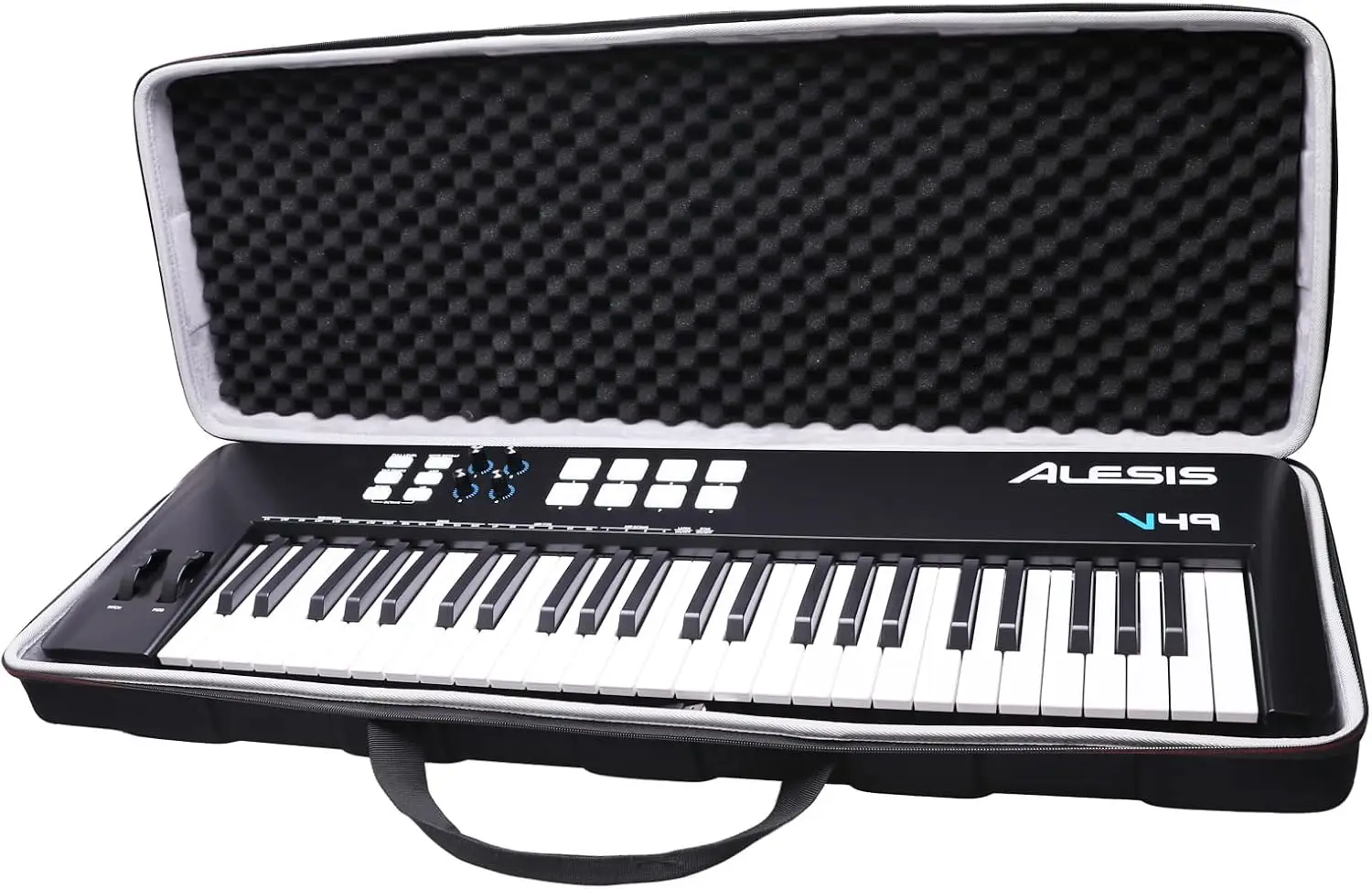Estojo para Controlador LTGEM para Teclado Controlador MIDI USB Alesis V49 MKII, Bolsa de Transporte Protetora Rígida para Viagem