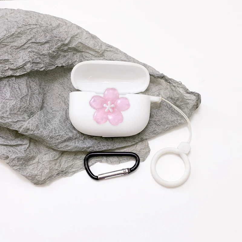 Funda de silicona con diseño floral para auriculares QCY C50/C50S/HT19 HT10 T10/T10 Pro/T11/T8/T8S/Pro T17