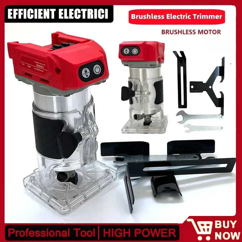 ماكينة تشذيب كهربائية بدون فرش 800 وات 30000 دورة في الدقيقة جهاز توجيه مدمج لاسلكي 5 سرعات ماكينة تشذيب النجارة لبطارية ميلووكي 18 فولت