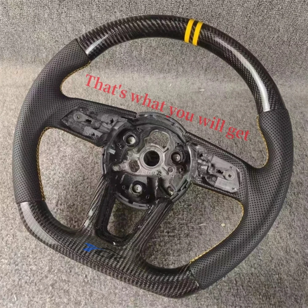 Customized Perforated Leather Carbon Fiber Steering Wheel Auto Accessory Remanufactured For S4 2016 2017 2018 2019 2020