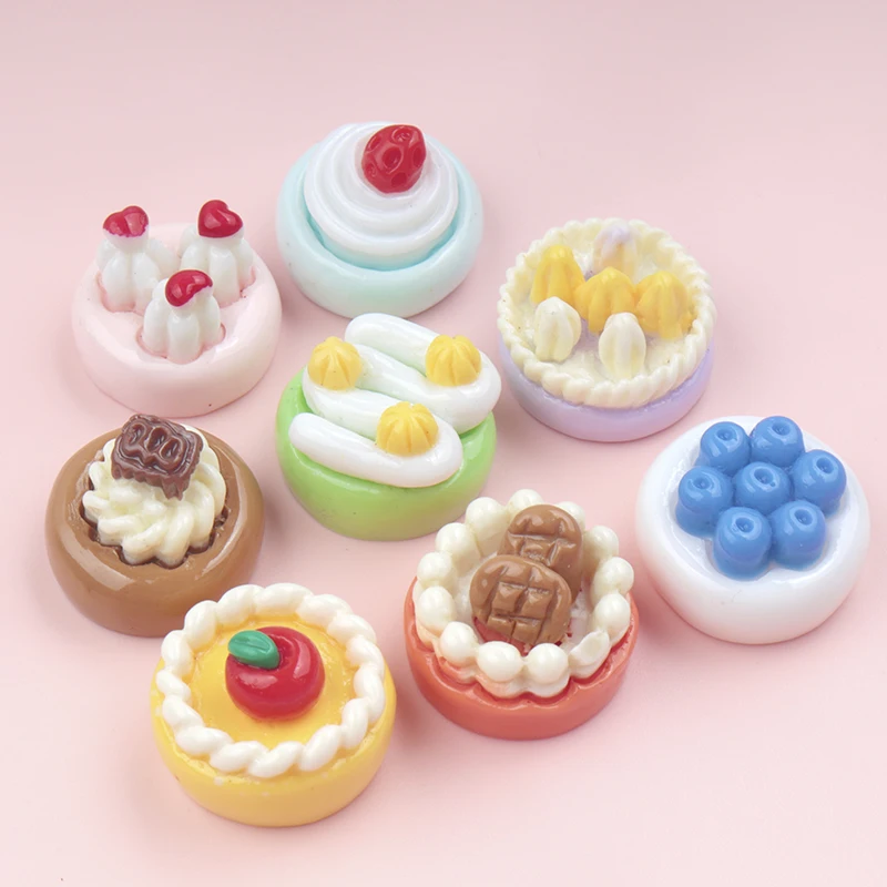 10/100pcs Miniature Dollhouse Decor Cake Simulate Kitchen Decor Food for Accessories Scrapbooking Girls Gift