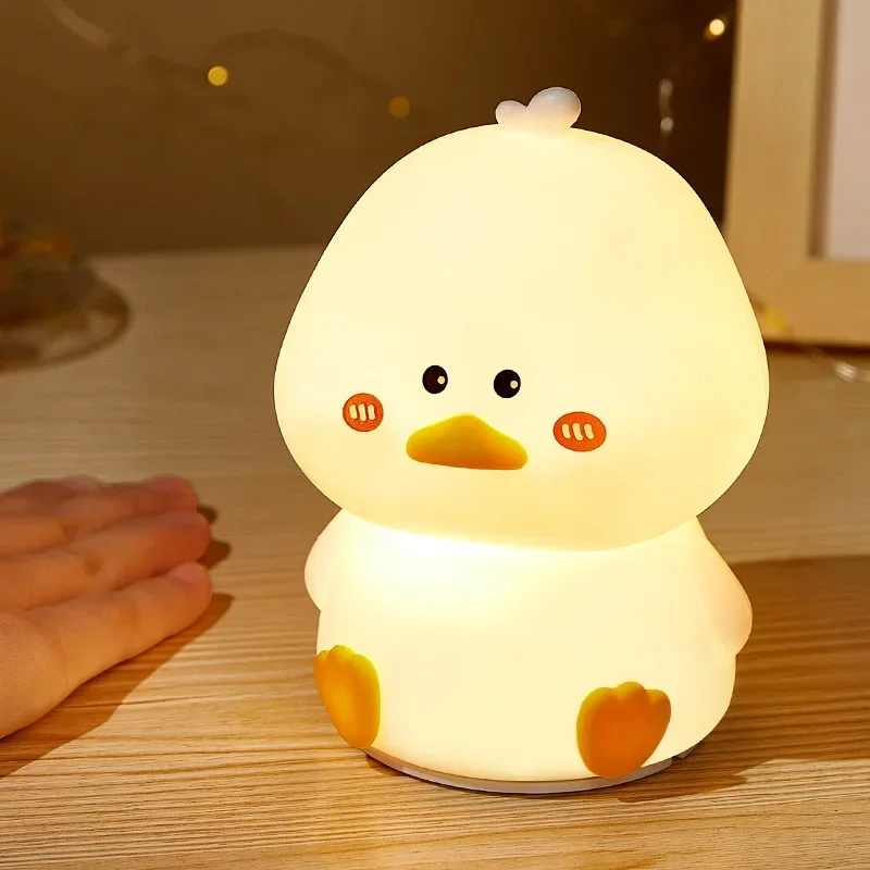 Fun Creative Cute Duck Silicone LED Night Light USB Charging Remote Control Color Companion Who Shoots The Light