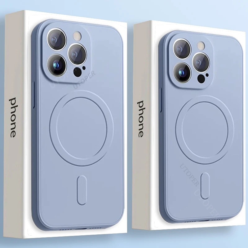 

Fashion Liquid Silicone Rubber Case for iPhone 16 15 14 13 12 11 Pro Max Plus Fall Prevention Shockproof Magsafe Magnetic Cover