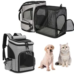 Pet supplies Scalable household outing, large capacity breathable dog bag, portable and foldable cat backpack