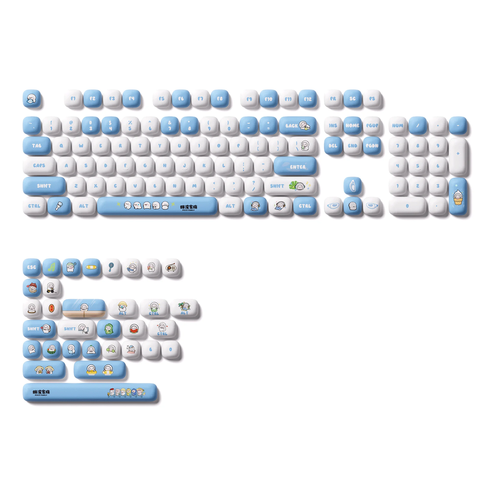 

Akko 136 Keys Keycap Set Cute Animal Theme Keycaps PBT Dye-sublimation MOG Profile Keycaps Kawaii for Custom Mechanical Keyboard
