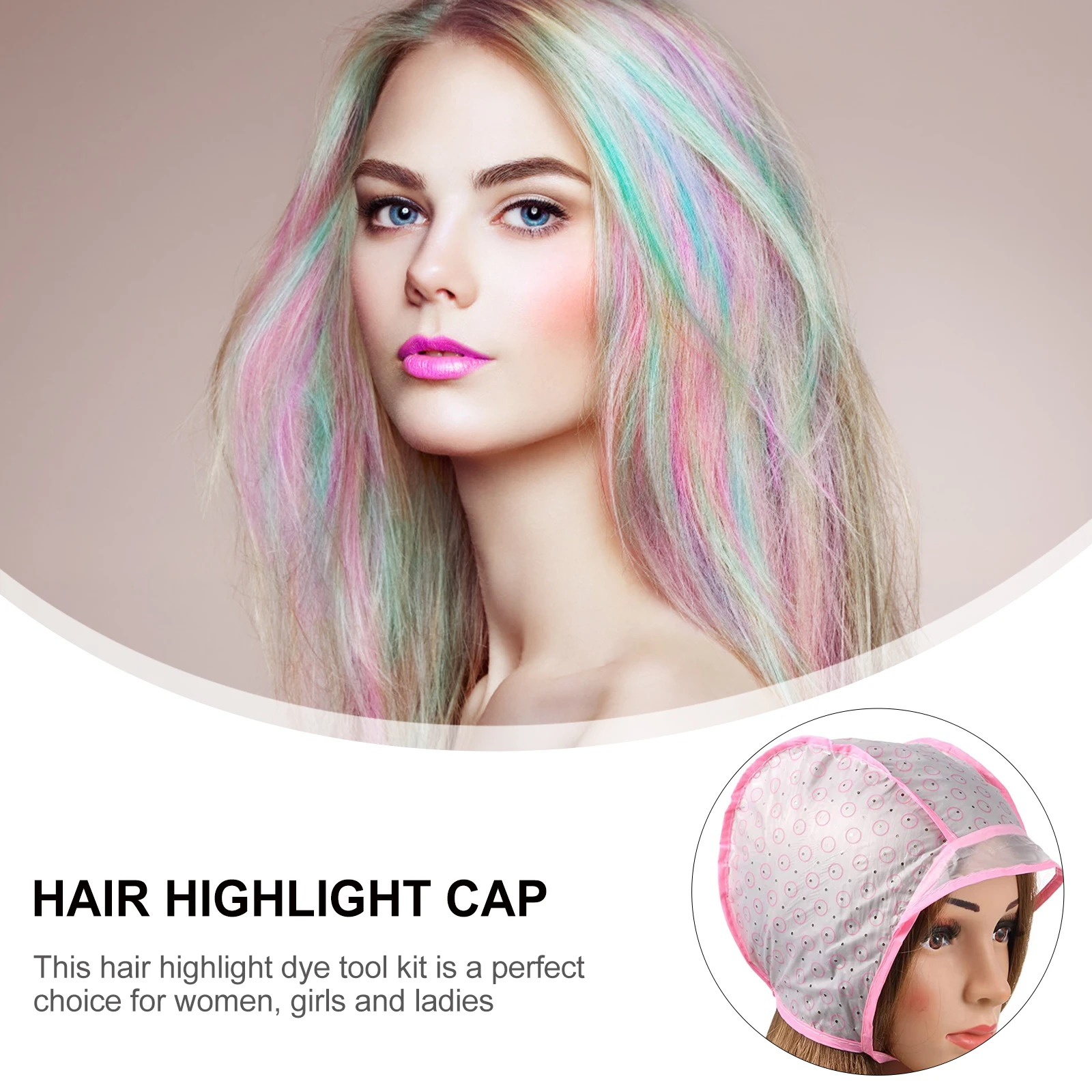 

6pcs Highlight Crochet Hooks Set Hair Dye Mermaid Dyeing Tool For Home Salon Diy Styling Cap Durable Hairdressing Kit Dyeing