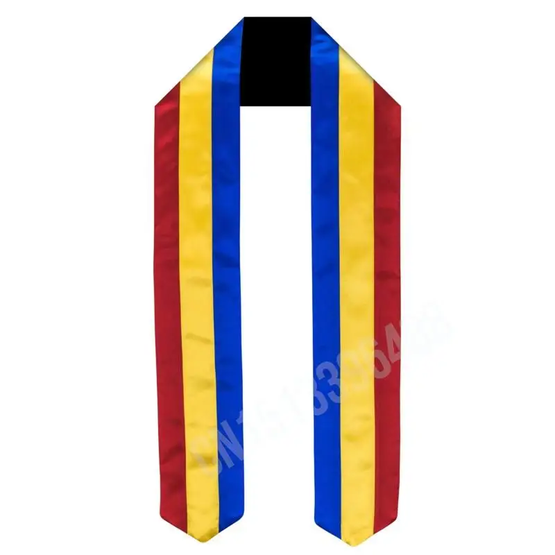 

Шарф с флагом Румынии, топ с принтом, выпускной пояс, палантин, аксессуар для международной учебы за рубежом для взрослых, унисекс, вечерние аксессуары