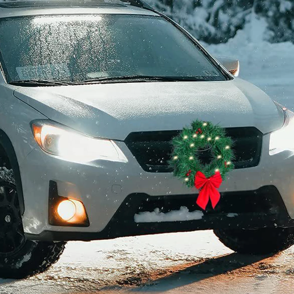 

Led Christmas Car Decorative Wreath For Trucks Suv Reusable Holiday Decoration With Light Xmas Garden Ornament Outdoor Garland