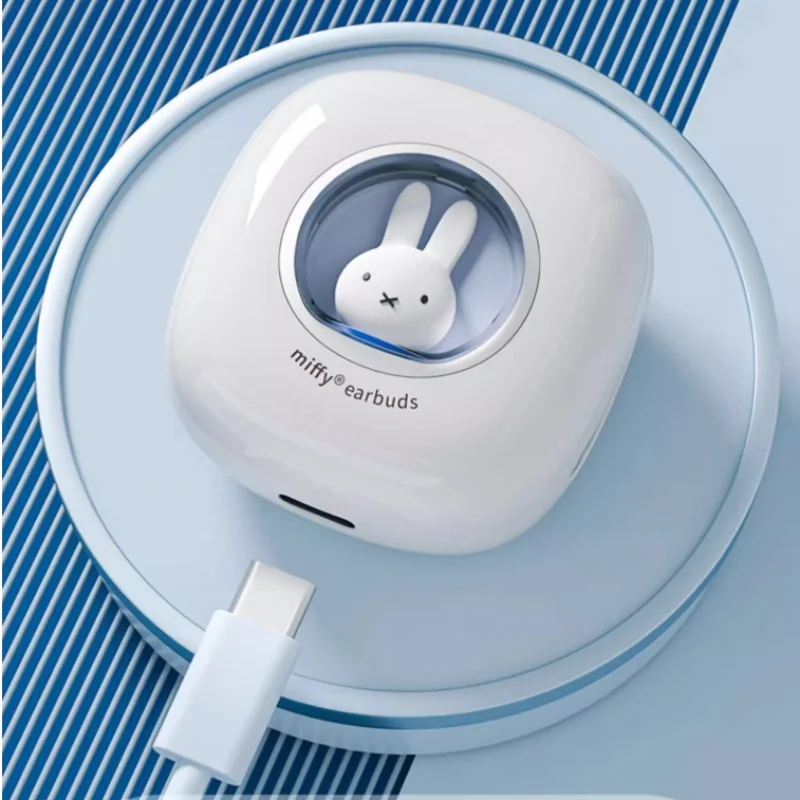 Novos fones de ouvido Bluetooth sem fio Miffy fofos de alta qualidade de som e presentes de casal bonitos para homens e mulheres