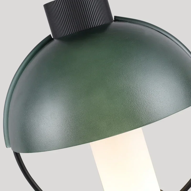 Creative Living Room Bedside Bedroom Study Designer Dark Green Glass Lamp