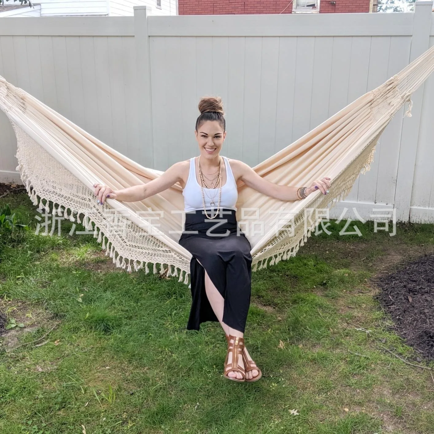 أرجوحة احترافية للبالغين في الهواء الطلق مضادة للانقلاب مزدوجة سميكة للكبار للأطفال أرجوحة أرجوحة للتخييم البري #4