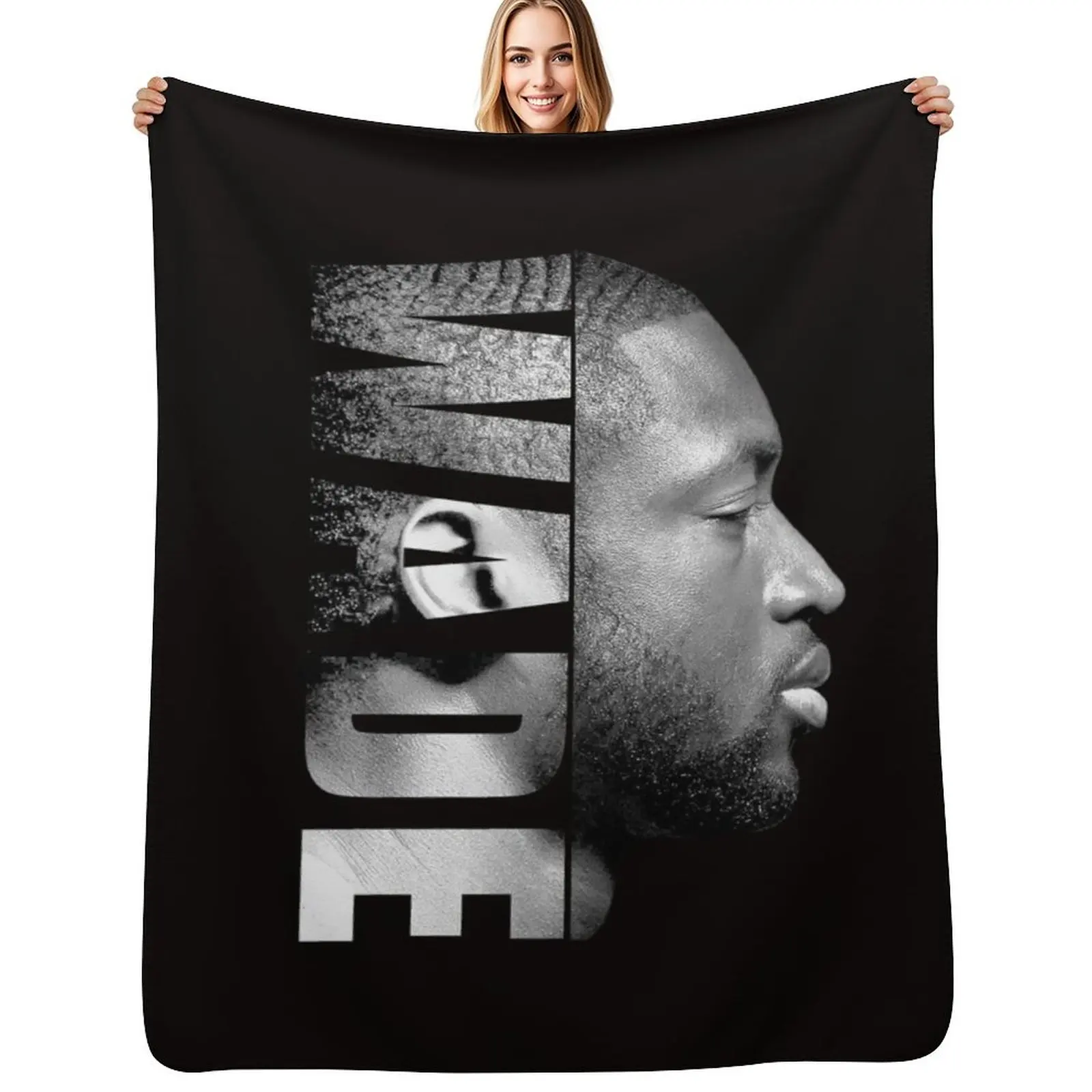 Dwyane Wade - Black / White Throw Blanket Blankets For Bed Soft Big Personalized Gift Hairys Beautifuls Sofa Quilt Blankets