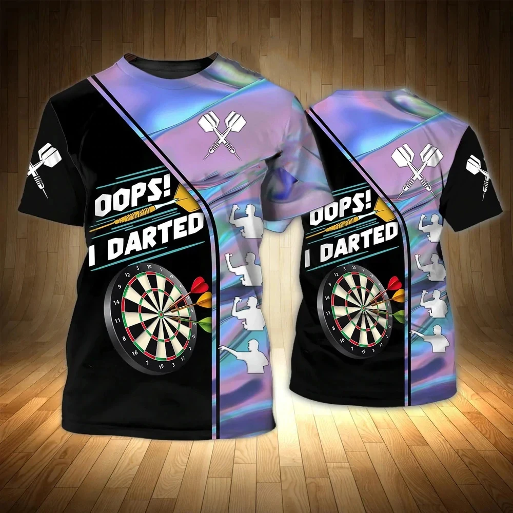 Summer New Dart Target Uniform 3D Printed Men\'s Personality T-shirt Unisex Sports Entertainment Professional Dart Beginner Tees