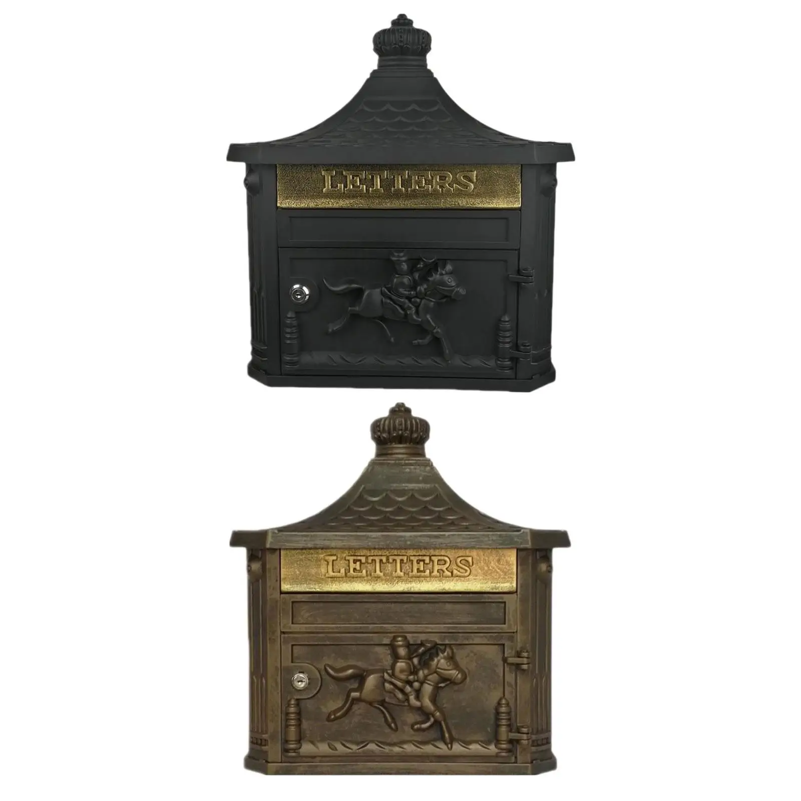 Wall Mount Mailbox Letterbox Post Letter Decoration Large European Style