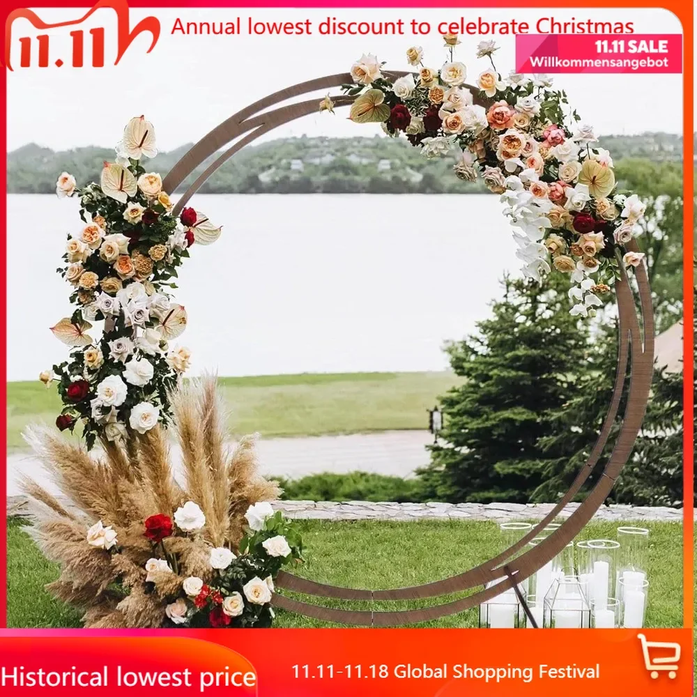 7.5ft Natural Birch Wood Square Wedding Arch, Rustic Arbor Photography Backdrop Stand wedding arch