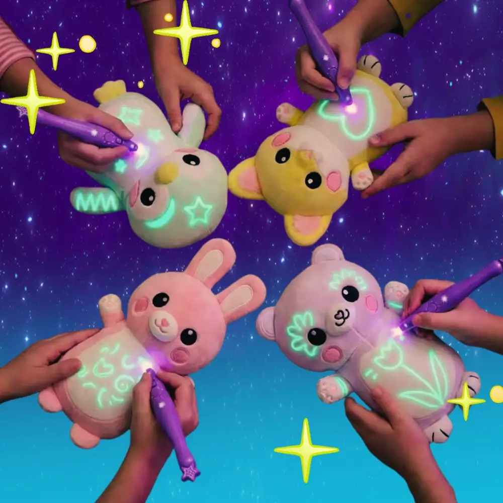 Glow‑in‑the‑Dark Doodle Plush Doll Luminous Light Painting Plush Toy Educational Stress Relief Toy Kids Birthday Gift