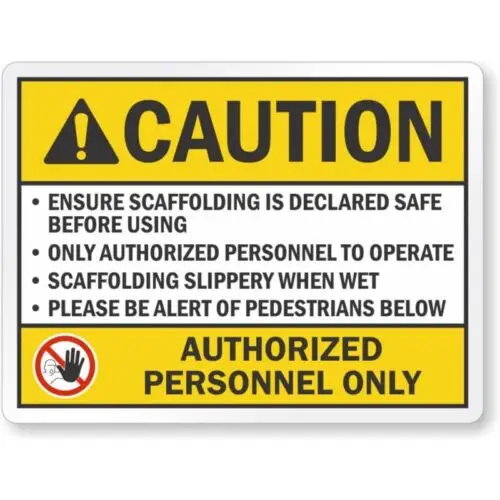 Authorized Personnel Notice Aluminum Weatherproof Sign p926