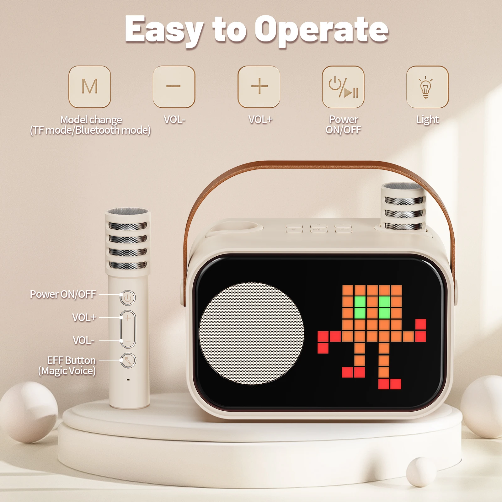 Mini Karaoke Machine for Kids  - đánh giá và giá Karaoke Machine Portable With 2 Mic