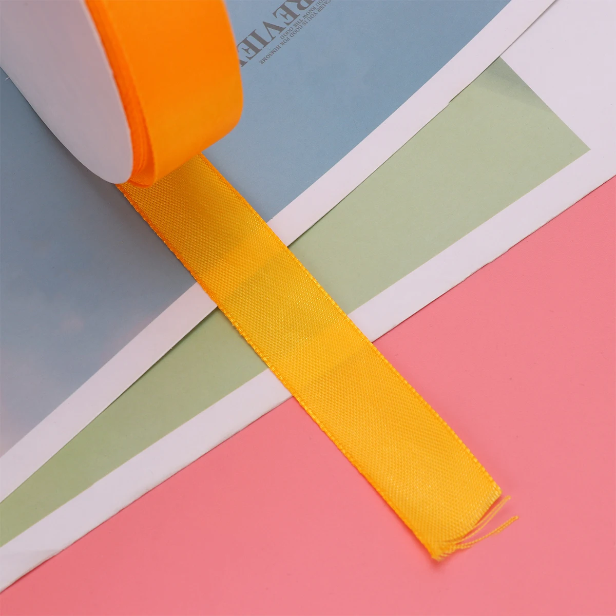 

Durable Polyester Double Face Satin Ribbon Yellow Gift Wrapping Decoration Party Ceremony Package Silk Ribbon for Wedding DIY