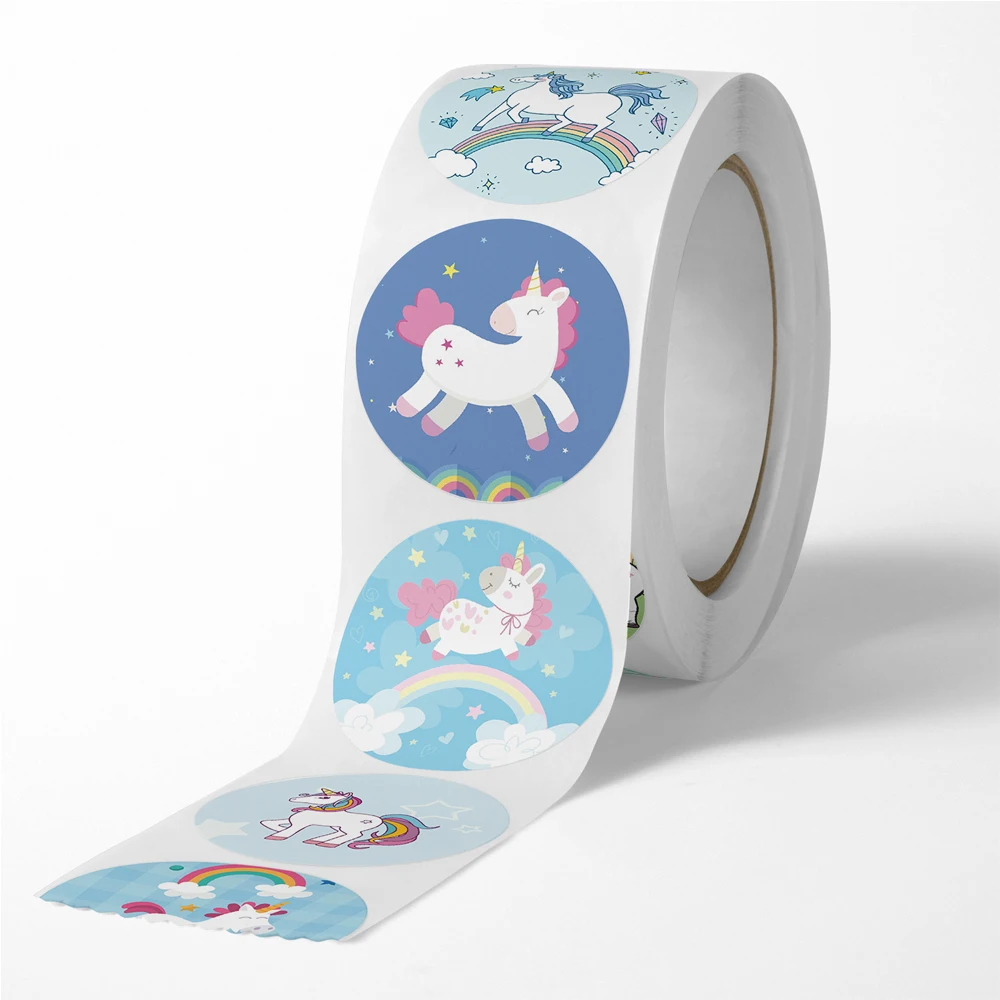 100-500pcs Cartoon Unicorn Sticker Kids Reward Sticker Gift Decoration Label Teacher Encouragement Student Stationery Stickers