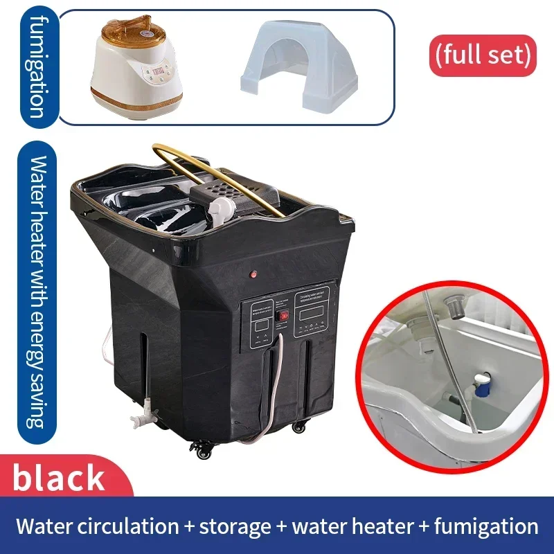Head Spa bed met watertank mobiele shampoo stoel wastafel zwart Draagbare shampoo wastafel