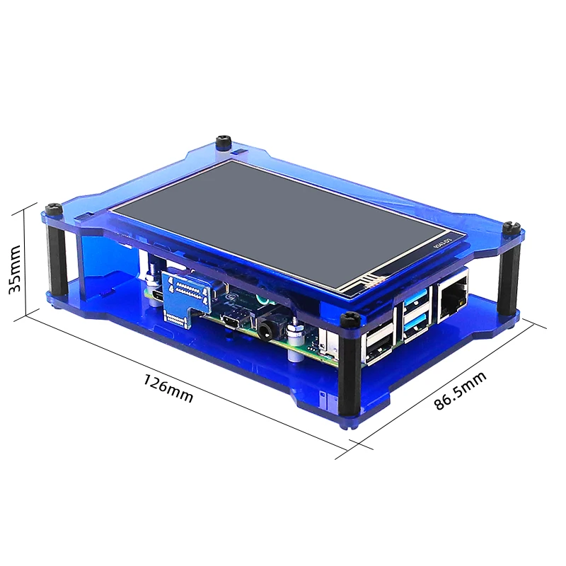 Raspberry pi 4 Polegada tela de toque display lcd hdmi-compatível monitor wih acrílico caso ventilador para raspberry pi 4 modelo b 3b + 3b