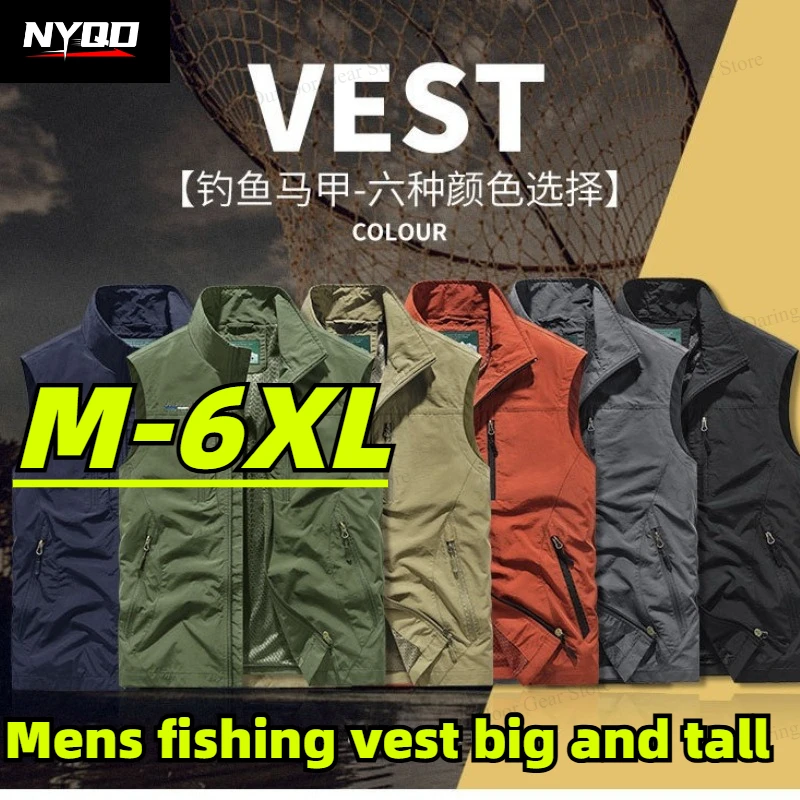 Fishing Vest Jacket - Colete de pesca masculino grande e