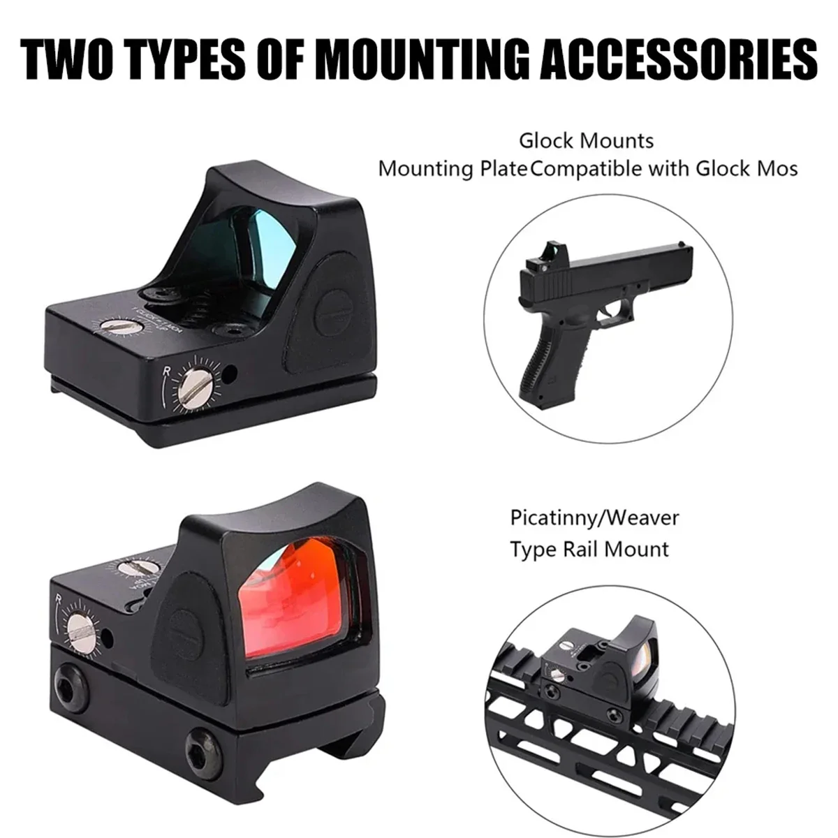 Airsoft P-2 Red Dot Reflex Sight AC 3.5 MOA RO 1.54 Riser Mount Jacht RMR Optics Richtkijker Voor Pistool Glock 17 MOS