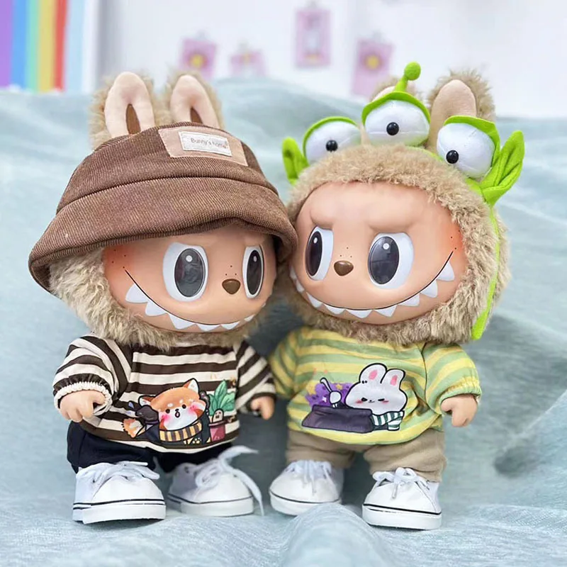 For 38cm Labubu Doll outfit Clothes Hoodies Doll Clothes Color Match Hoodies Dolls Accessories Cute Decoration Little Clothes