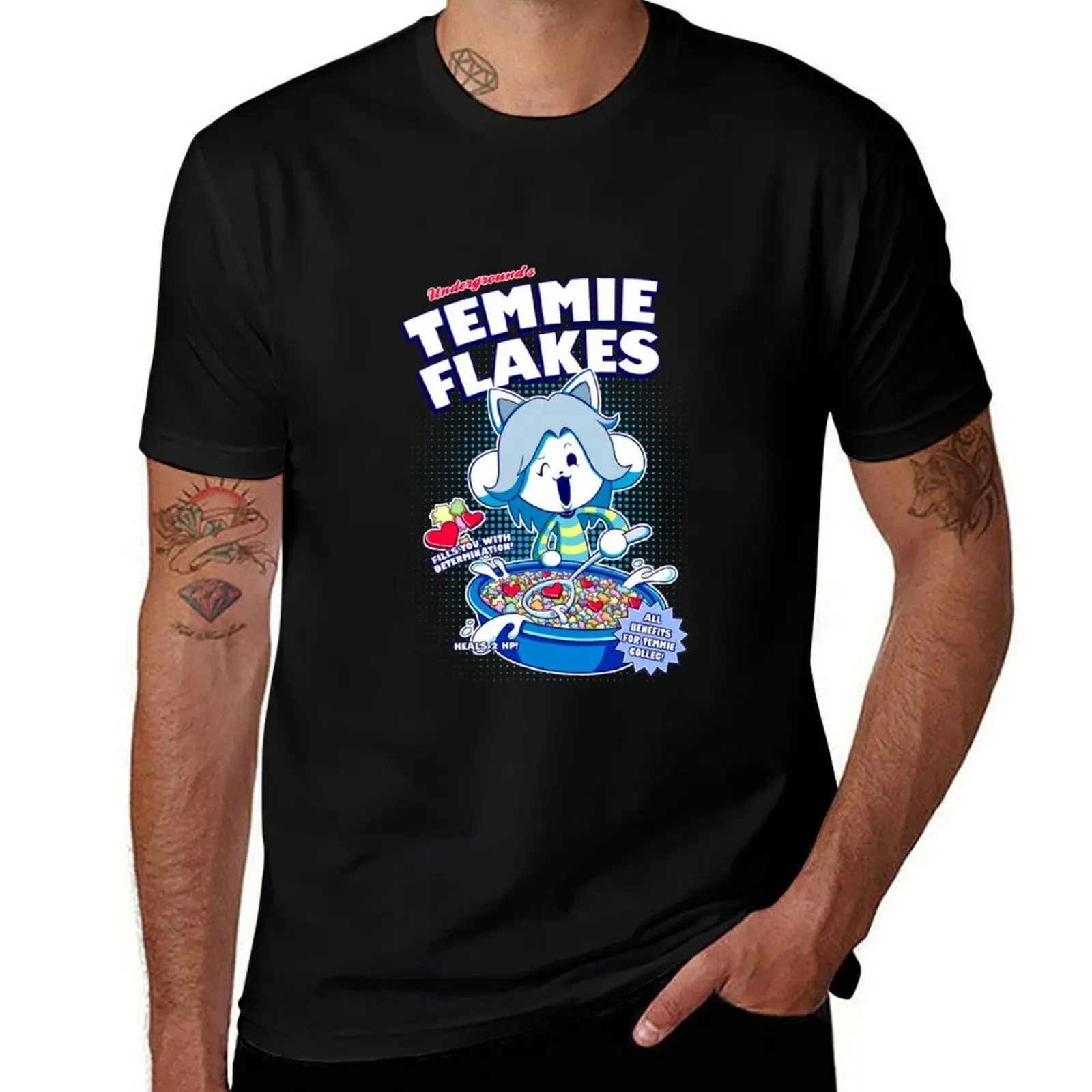 Temmie Flakes! T-Shirt Casual Graphic Print Tee