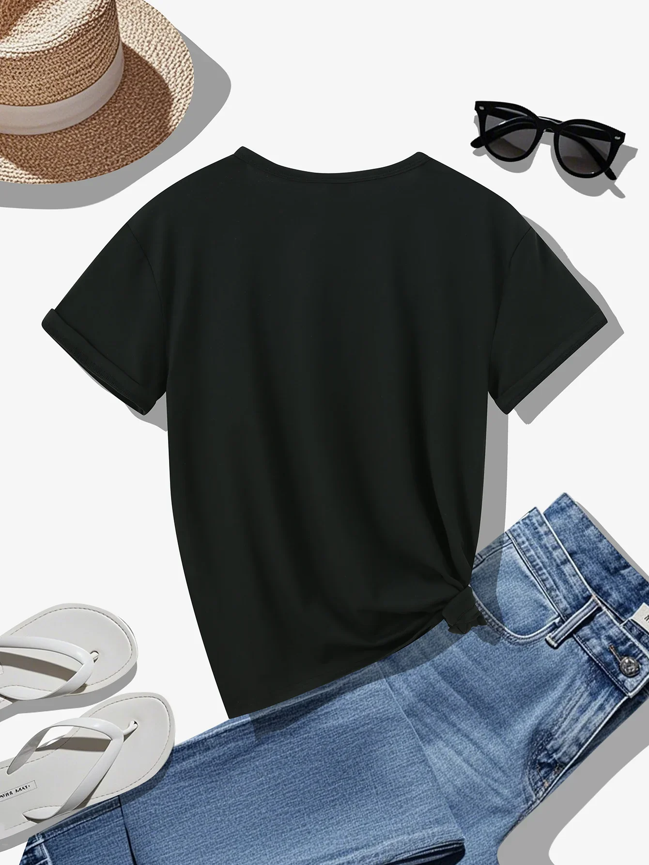 قناع أوبرا بكين شخصيات كرتونية مطبوعة صيفية للسيدات بأكمام قصيرة ورقبة مستديرة ملابس صيفية غير رسمية للسيدات #6