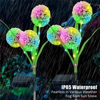 3/1 Heads Solar Led Dandelion Light Outdoor Waterproof Solar Pathway Patio Lights Garden Decoration Landscape Lawn Lamps